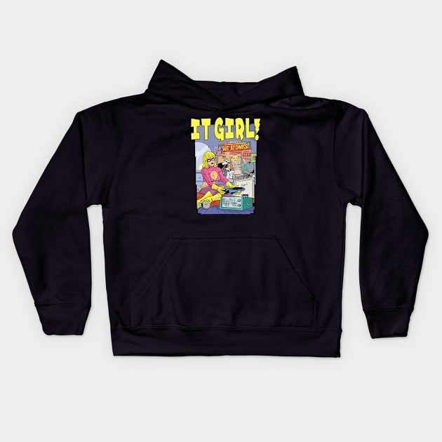 IT GIRL Playing Records! Kids Hoodie by MICHAEL ALLRED